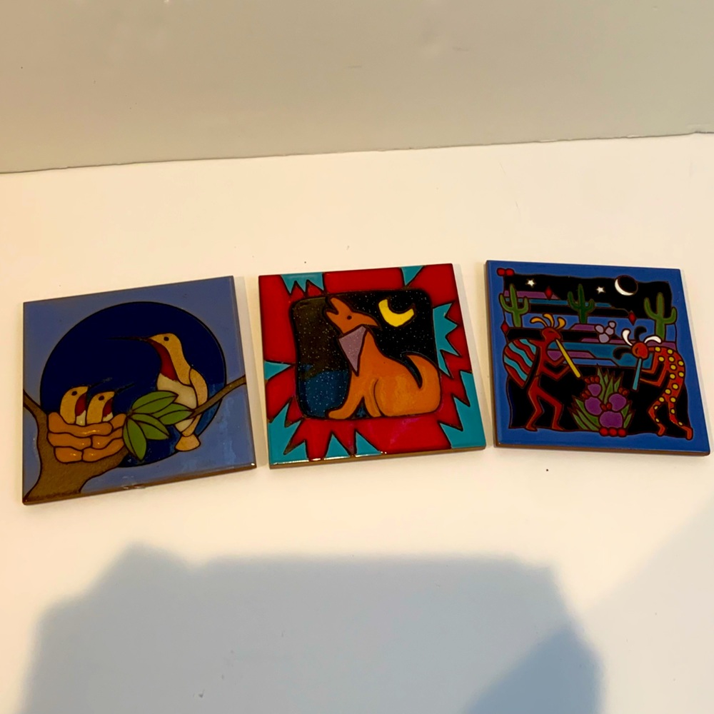 Southwestern ceramic kitchen trivet (set of three)